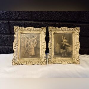 Set of 2 Vintage Framed Sophie Ballerina Prints Lithograph 1920-30’s TMCO